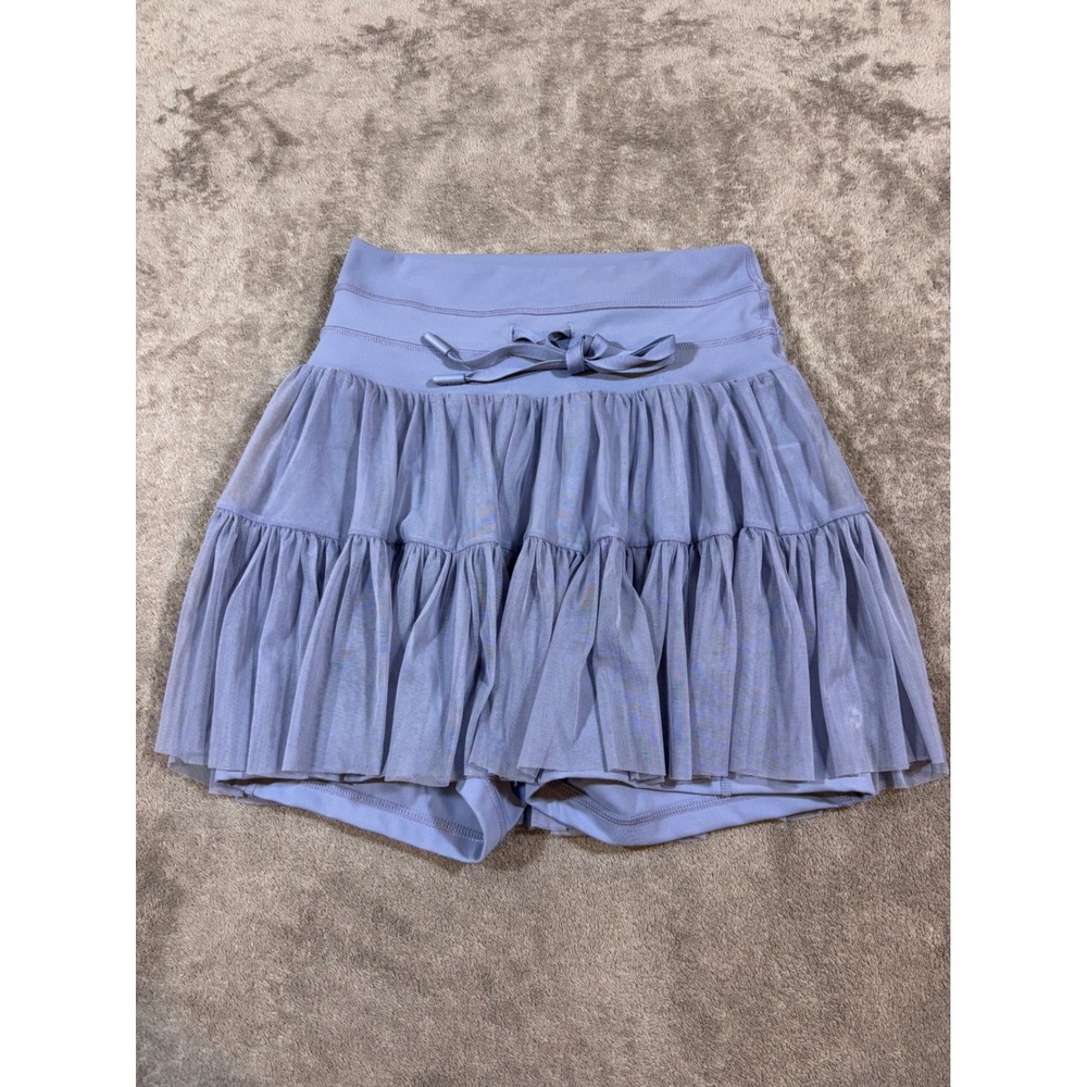 POPFLEX Pirouette Skort Lavender Purple Mesh Tiered Active Skirt XS